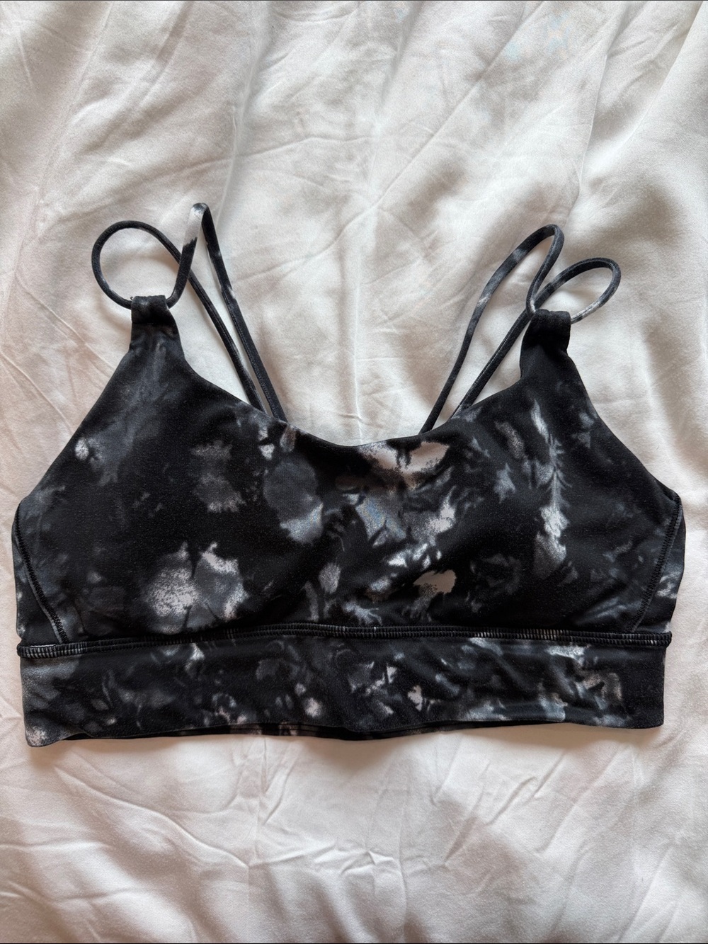Lululemon Sunshine Salutation Bra - Dusk Dye Black White Size 8